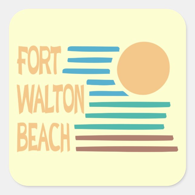 Fort Walton Beach geometric design Square Sticker (Front)