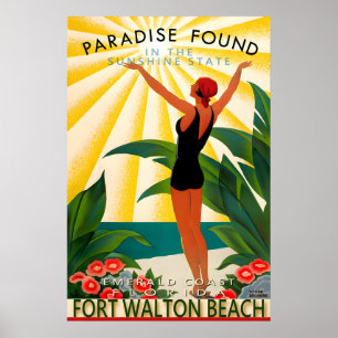 Fort Walton Beach Okaloosa County Florida Travel Poster