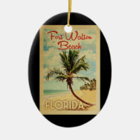Fort Walton Beach Palm Tree Vintage Travel