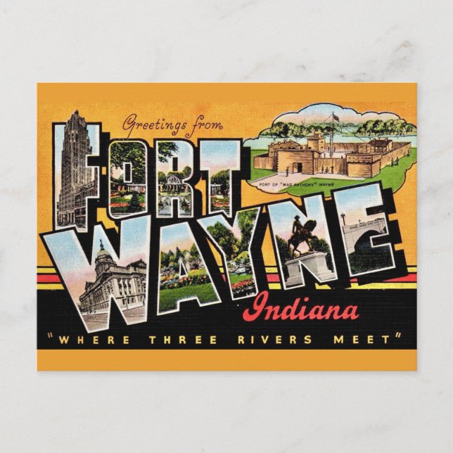 Fort Wayne IN Postcard (Front)