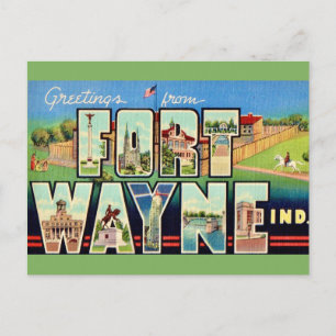 Fort Wayne IN Vintage Postcard