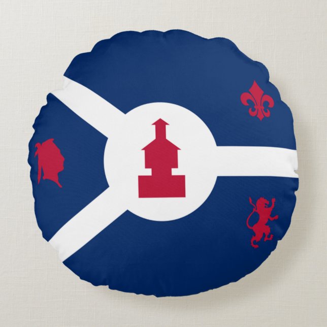 Fort Wayne (Indiana) City flag Round Cushion (Front)