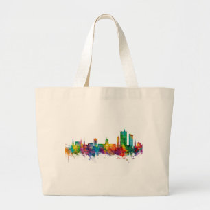 Fort Wayne Indiana Skyline Large Tote Bag