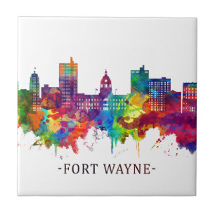 Fort Wayne Indiana Skyline Tile