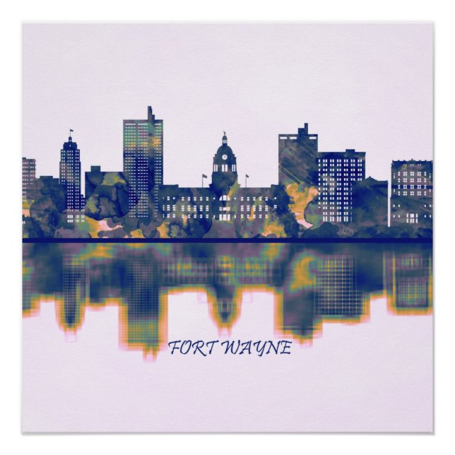 Fort Wayne Skyline Poster (Front)