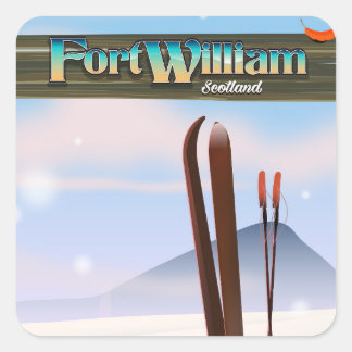 Fort William Scotland ski. Square Sticker