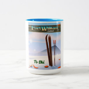 Fort William Scotland ski. Two-Tone Coffee Mug