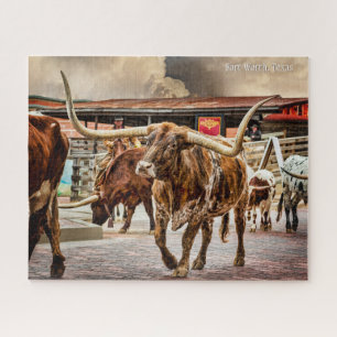 Fort Worth Cattle Drive, Longhorn Jigsaw Puzzle