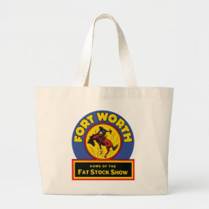 Fort Worth Fat Stock Show Large Tote Bag