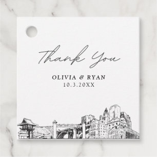Fort Worth Landmarks Wedding Favour Tag