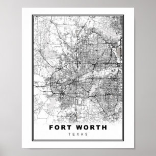 Fort Worth Map Poster