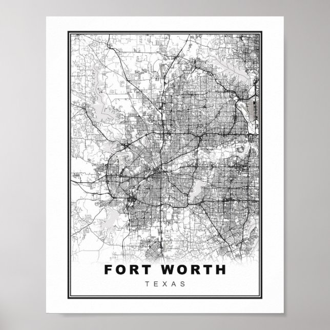 Fort Worth Map Poster (Front)