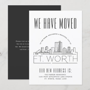 Fort Worth Moving Announcement   Stylised Skyline