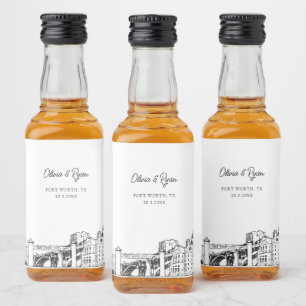 Fort Worth Party Favour Welcome Gift Custom Liquor Bottle Label