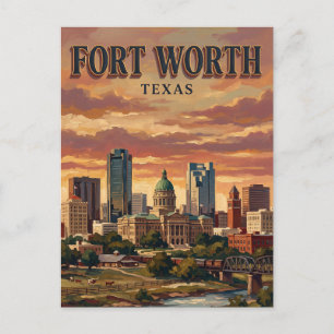 Fort Worth Skyline Texas Postcard