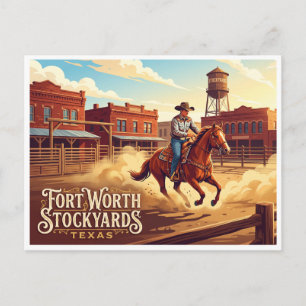 Fort Worth Stockyards Rodeo Texas Postcard
