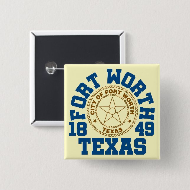Fort Worth,Texas 15 Cm Square Badge (Front & Back)