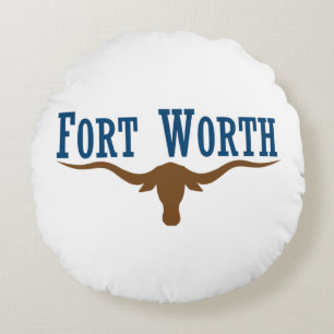 Fort Worth (Texas) City flag Round Cushion