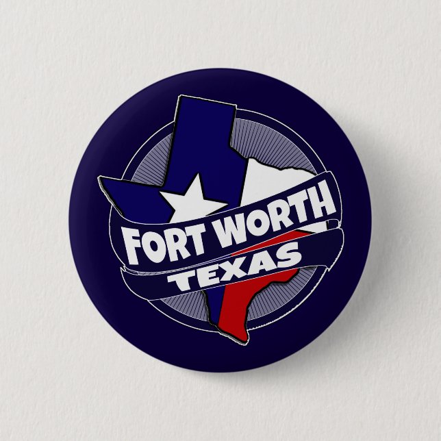 Fort Worth Texas flag burst button (Front)