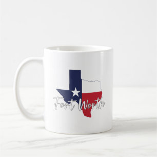 Fort Worth, Texas Flag Map Coffee Mug