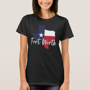 Fort Worth, Texas Flag Map Women's Black T-Shirt