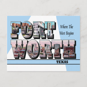 Fort Worth Texas Large Letter Postcard