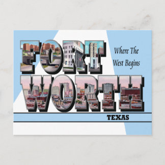 Fort Worth Texas Large Letter Postcard