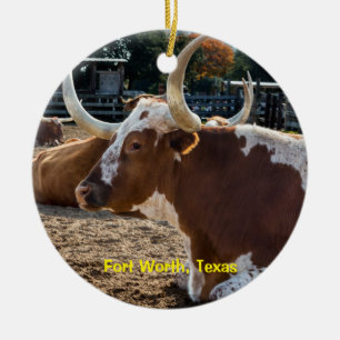 Fort Worth Texas Longhorns Ceramic Tree Decoration