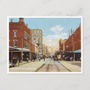 Fort Worth, Texas, Main Street, Vintage  Postcard