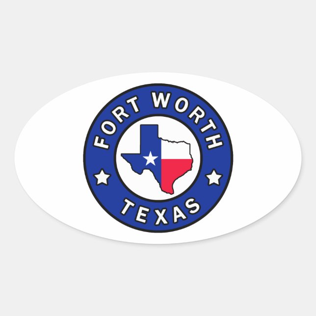 Fort Worth Texas Oval Sticker (Front)