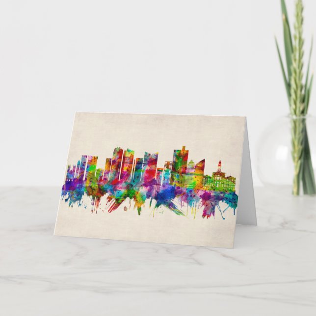 Fort Worth Texas Skyline Holiday Card (Front)