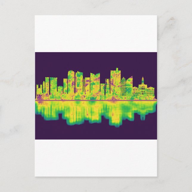 Fort Worth Texas Skyline Invitation Postcard (Front)