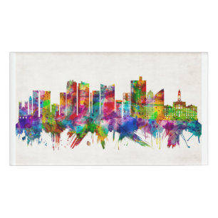 Fort Worth Texas Skyline Name Tag