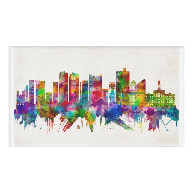 Fort Worth Texas Skyline Name Tag (Front)