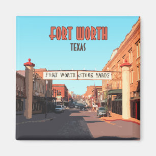 Fort Worth Texas Stock Yards Vintage Magnet