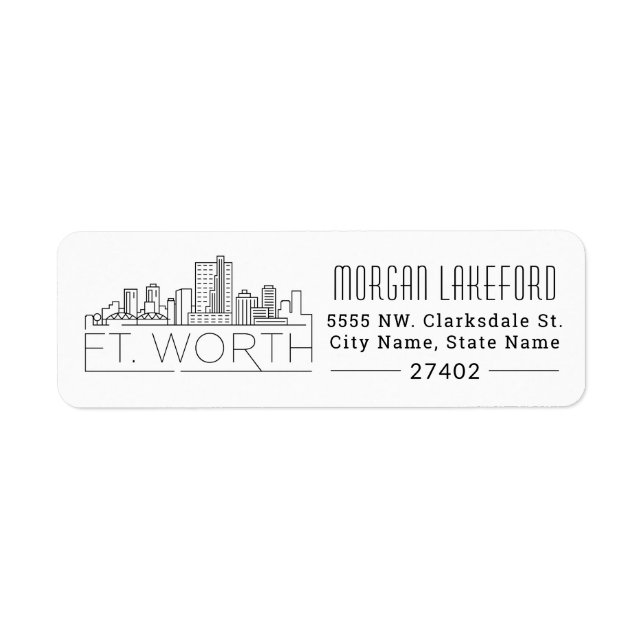Fort Worth, Texas Stylised Skyline | Bold Style La (Front)