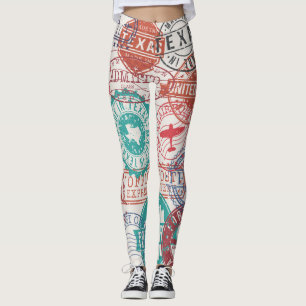 Fort Worth Texas: travel stamps. Leggings