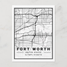 Fort Worth Texas USA Travel City Map Poster
