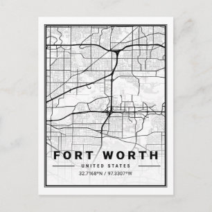 Fort Worth Texas USA Travel City Map Poster Postcard
