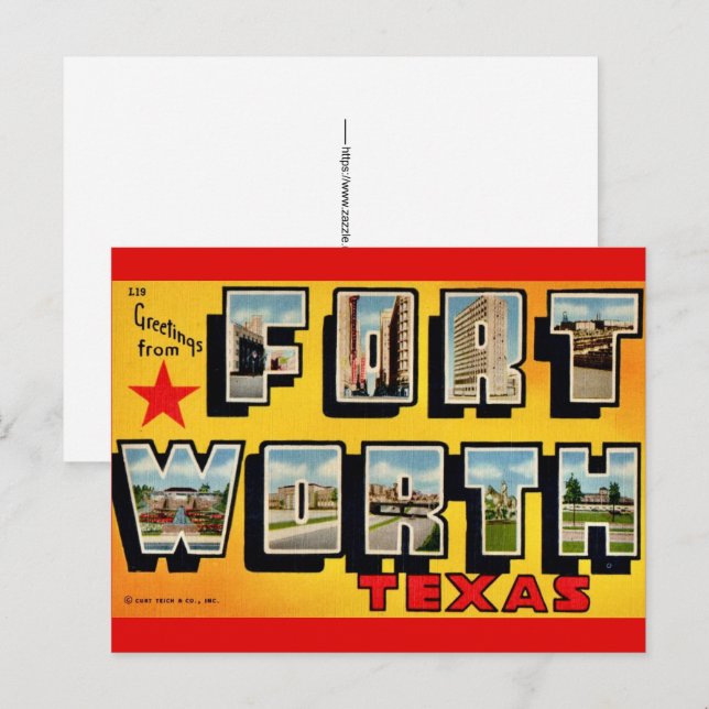 Fort Worth TX Postcard (Front/Back)