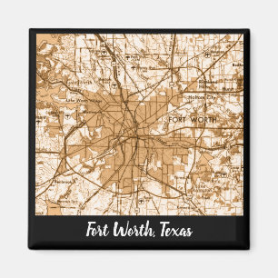 Fort worth vintage map magnet