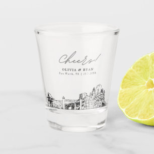 Fort Worth Wedding Favour Cheers Shot Glass
