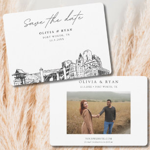 Fort Worth Wedding Skyline Save the Date  Invitation