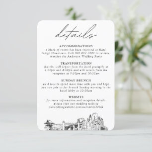 Fort Worth Wedding Small Vertical Details Enclosure Card