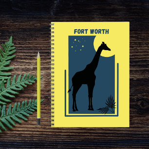 Fort Worth Zoo Texas Vintage Giraffe Notebook