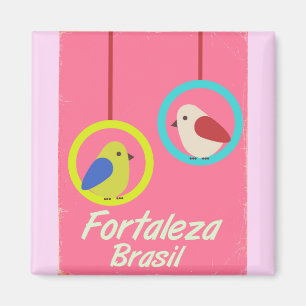 Fortaleza Brazil vintage travel poster Magnet