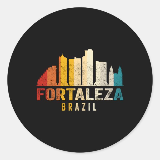 Fortaleza Skyline Brazil Classic Round Sticker (Front)