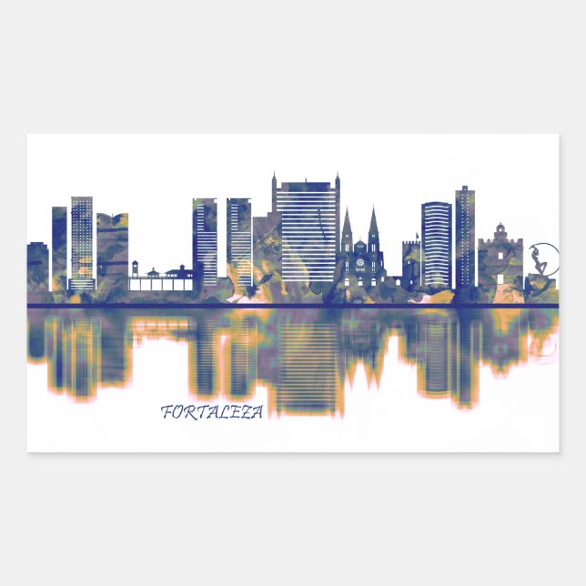Fortaleza Skyline Rectangular Sticker (Front)