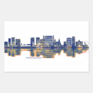 Fortaleza Skyline Rectangular Sticker