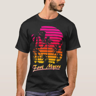 FortCool 80s Palm Trees Summer Sunset  T-Shirt
